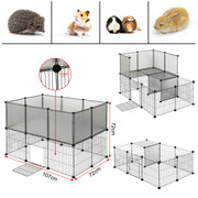 Dierenren - Kat - Hond - Binnenhuis - Ren - Buitenhuis - 107 cm x 72 cm x 72 cm - Grijs