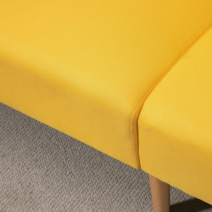 Slaapbank 2-Zits – Verstelbare Sofa Bed met Split-Back Functie – Comfortabele Logeerbed voor Woonkamer - Logeerkamer of Studentenkamer – 173x75x73 cm – Moderne Stijl - Geel
