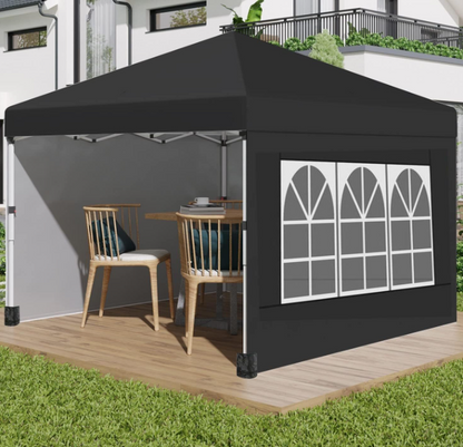 Partytent – Pop-up Tent – Feesttent – Tuintent – Paviljoen – 3,05x3,05 m – Waterdicht – Verstelbare Hoogte – 4 Afneembare Zijwanden – Draagtas