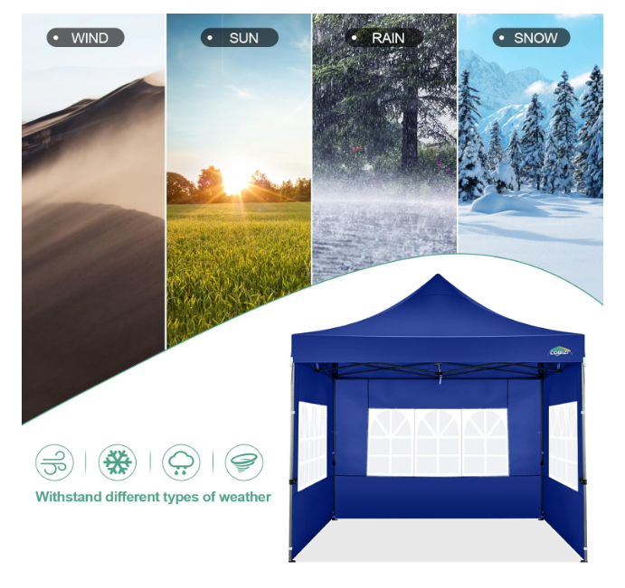 Partytent – Paviljoen – Tuintent – Feesttent – Easy-up – 3x3 Meter – Waterdicht – Versterkt Frame – Met Vier Zijwanden – Draagtas