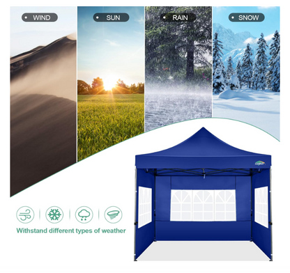 Partytent – Paviljoen – Tuintent – Feesttent – Easy-up – 3x3 Meter – Waterdicht – Versterkt Frame – Met Vier Zijwanden – Draagtas