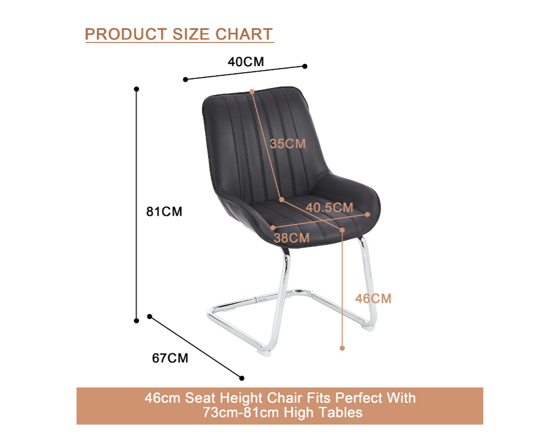 Stoelen – Eetkamerstoelen – Keukenstoelen – Woonkamerstoelen – Zwarte Stoelen – Kunstleer Bekleding – Comfortabele Schuimvulling