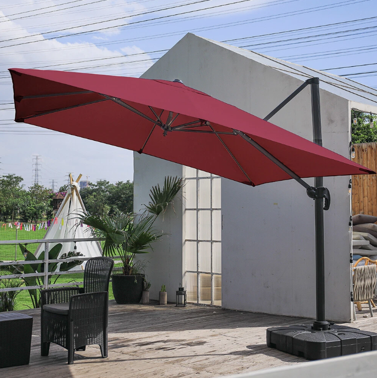 Parasol – Tuinparasol – Zweefparasol – Balkonparasol – Stokparasol – 3x3 m Kantelbaar – Aluminium Frame – Offset Ontwerp – Beige