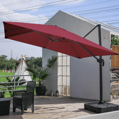 Parasol – Tuinparasol – Zweefparasol – Balkonparasol – Stokparasol – 3x3 m Kantelbaar – Aluminium Frame – Offset Ontwerp – Beige