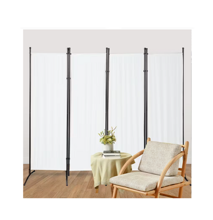 Kamerscherm – Scheidingswand – Roomdivider – Paravent – Privacy Scherm – Opvouwbaar – Lichtgewicht – 180x180 cm – Metaal & Polyester – Beige