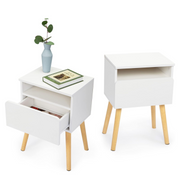 Rustiek Houten Nachtkastje – Vintage Design Bedside Table voor Slaapkamer & Woonkamer – Decoratief en Functioneel Meubel – Eenvoudige Montage