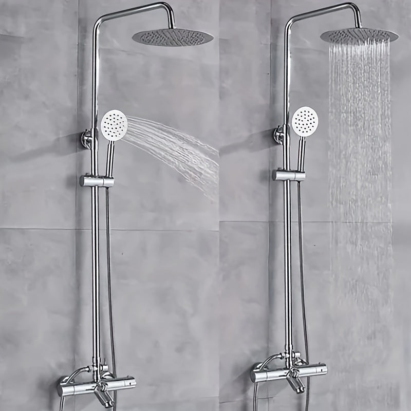 Thermostatische Regendouche – Douchekop – Doucheset – Handdouche – Regenkraan – Messing Chroom – 25,4 cm Diameter – Temperatuurregelaar 20-50℃