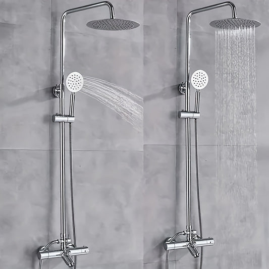 Thermostatische Regendouche – Douchekop – Doucheset – Handdouche – Regenkraan – Messing Chroom – 25,4 cm Diameter – Temperatuurregelaar 20-50℃