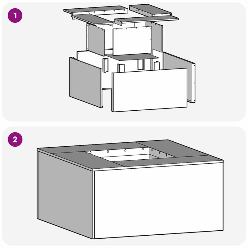 Heavy-Duty Metal Fire Pit - Outdoor Fireplace with Built-in Lighter, 60x60x30cm Rectangular Fire Pit for Patio, Deck, Backyard, Fire Pit for Camping