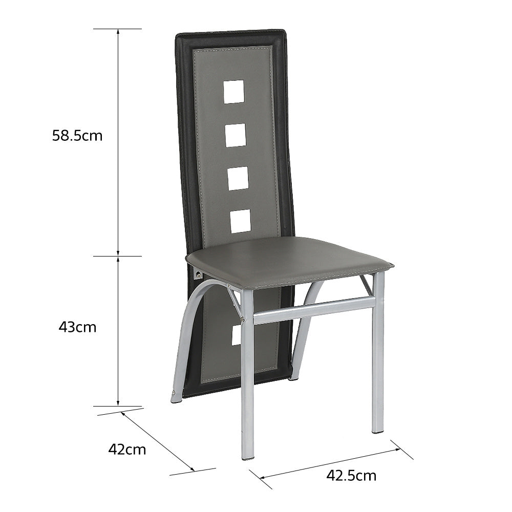 Eetkamerstoelen – Stoelen – Dining Stoelen – Keukenstoelen – Zwarte Grijs – Ergonomisch Design – Gevuld Zitkussen – Hoogwaardige Set 2 Stuks – 42,5 x 42 x 101,5 cm