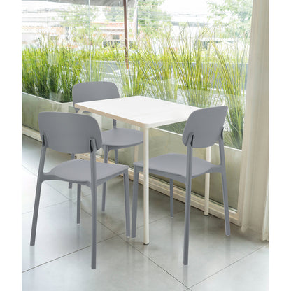 Stoel – Eetkamerstoel – Tuinstoel – Kunststof Stoel – Polypropyleen Stoel – Weerbestendig – Set Van 4 – Zithoogte 43 cm – Max Draagvermogen 120 kg