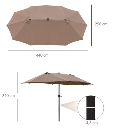 Ovaal Zonnezeil – Zonnescherm – Schaduwdoek – Zonwering – Tuinzeil – Khaki – 440 x 260 cm – UV- en Weerbestendig Polyester