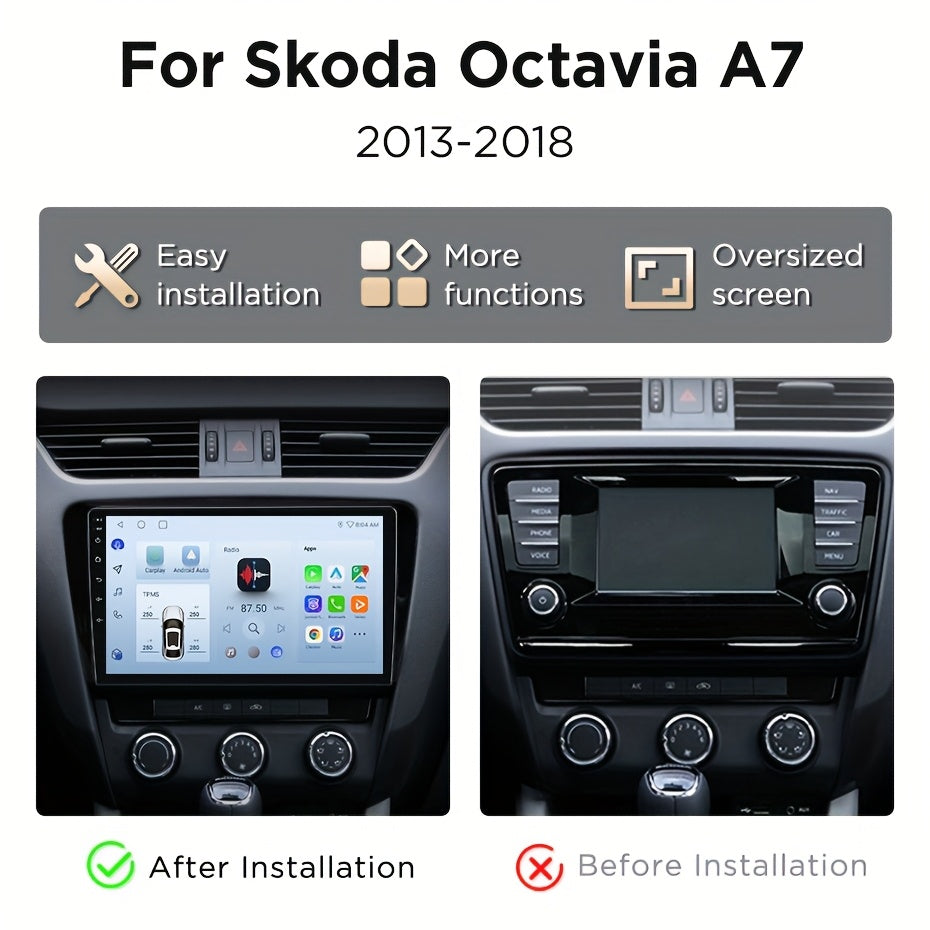 10 Inch Touchscreen Auto Radio – Multimedia Speler – Navigatiesysteem – CarPlay Radio – Android Auto – WiFi Draadloos – 4GB RAM 64GB Opslag – IPS Scherm 1280x720 Resolutie