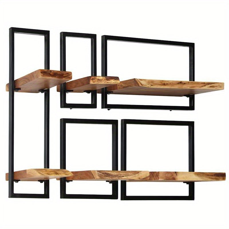 5pcs Mural Set Made of Solid Wood And Steel, Easy to Assemble, Modern Minimalist Design, Adjustable Wall Frame for Small Spaces.