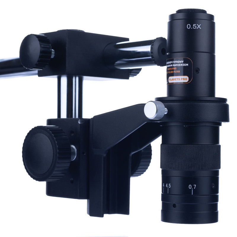 Professionele Digitale Microscoop met Verstelbare Arm 0.5X PZRR - Blauwe HDMI/VGA Camera + Verstelbare Standaard + LED Ringlamp - Ideaal voor Soldeerwerk, PCB Inspectie en Precisie Reparaties