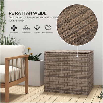 Opbergbox – Opbergkist – Opbergkrat – Opbergcontainer – Grote Zwarte Polyrattan Opbergbox – Stevig Metalen Frame – Opvouwbaar Ontwerp