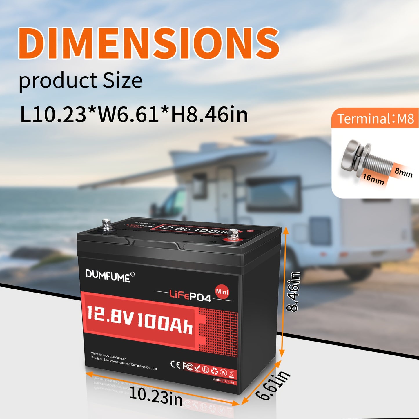 Lithium Accu – LiFePO4 Accu – Batterij – Bootaccu – Camperaccu – 12V 100Ah Capaciteit – 100A BMS Met 6000 Cycli