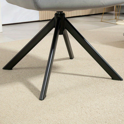 Draaifauteuil – Lounge Stoel – Rotatiefauteuil – Relaxstoel – Fauteuil Met Fluweel Bekleding – Grijs – 360° Draaibaar – Met Metalen Poten