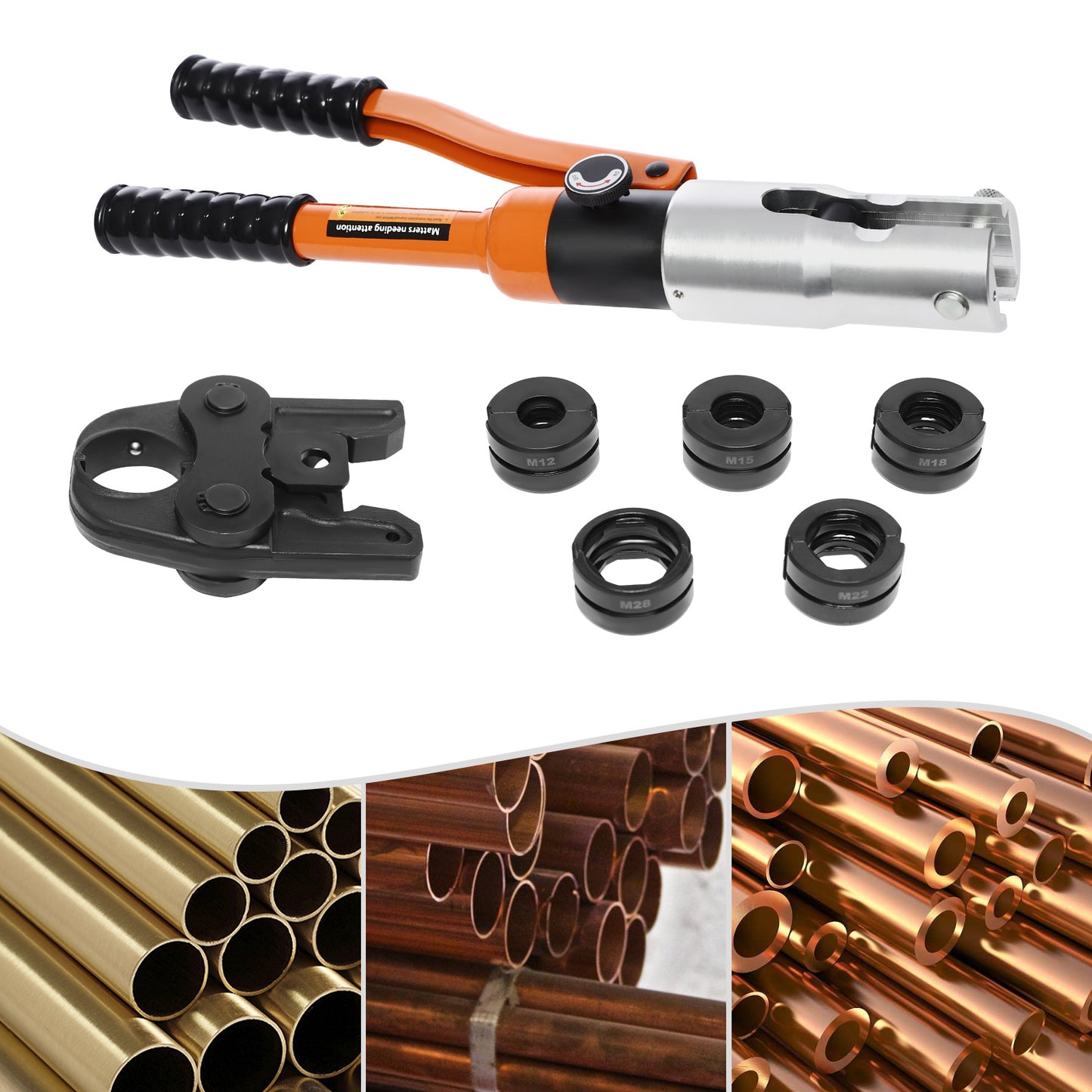 Professionele Perspincet – Pers Tang – Krimptang – Hydraulische Krimptang – Persgereedschap – 360° Draaibaar Hoofd – Voor Koper- en RVS Leidingen