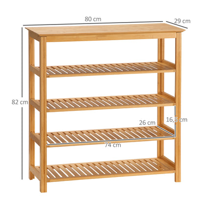 Schoenenrek – Schoenenkast – Schoenenbank – Schoenenopberger – Halmeubel – Bamboe – 5 Niveaus – Opbergruimte Voor 20 Paar Schoenen