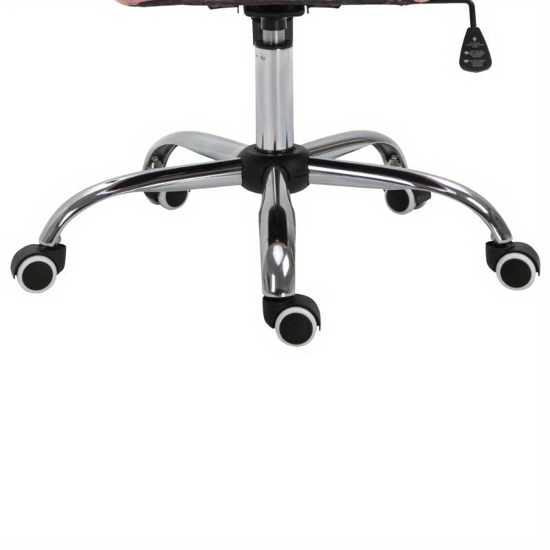 Bureaustoel – Ergonomische Stoel – Office Chair – Draaistoel – Computerstoel – Roze PU Bekleding – Verstelbare Zithoogte 95-105 cm – Zitvlak 59,5 x 60,5 cm