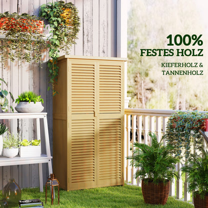 Tuinhuisje – Tuinkast – Tuinberging – Gereedschapsschuur – Opberghuis – Houten Tuinhuisje – Weerbestendig Asfalt Dak – 87x46,5x160 cm – Lichtgeel