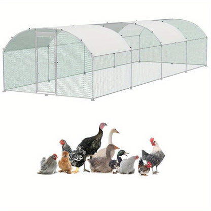 Vrijloopren Kippenren Konijnenren Dierenren Buitenren – 3x8 Meter – Verzinkt Staal – Weerbestendig & Veilig Met Dak