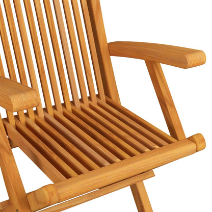 Teak Houten Tuinset – Tuinmeubelset – Buitenmeubilair – Eettafel Set – Terrasmeubilair – Inklapbare Stoelen Met Armleuning – Weerbestendig Massief Teak – Afm. 160x80x75 cm