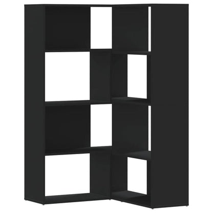 Bookcase 4-Tier Corner 85X85X140 Cm Finished Wood Black