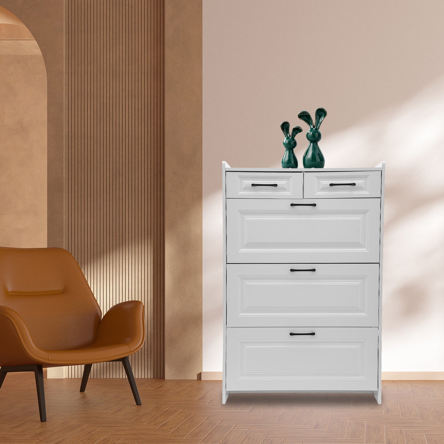 Schoenenkast – Schoenenrek – Schoenopberger – Schoenenkast – Schoenenorganizer – Wit – Ultra-Dunne Slanke Kast – 16-20 Paar Schoenen Capaciteit