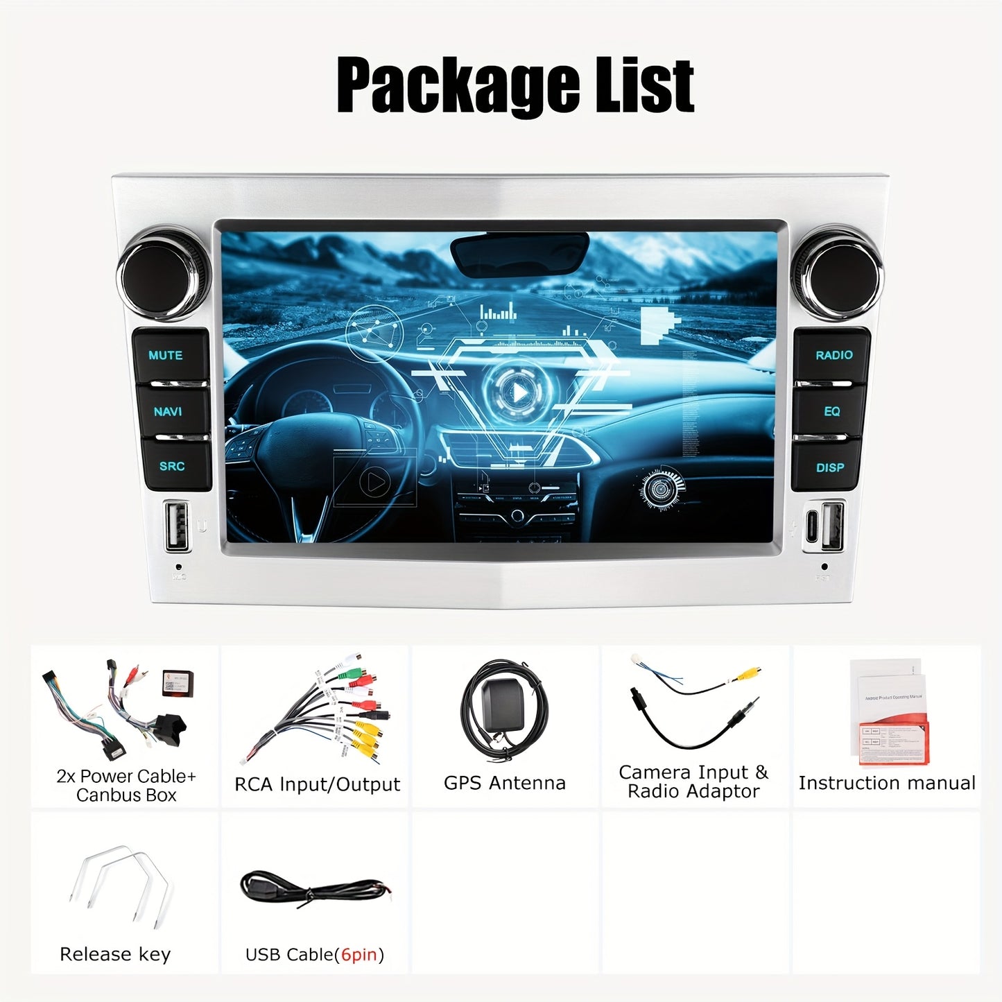 Autoradio – Autoradio Multimedia Speler – Auto Stereo – 1-DIN Autoradio – Draadloze CarPlay – Android 14 – 7 Inch IPS Touchscreen – 4 GB RAM 64 GB Opslag