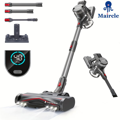 Draadloze Stofzuiger – Steelstofzuiger – Kruimelzuiger – Handstofzuiger – Snoerloze Stofzuiger – Hoge Zuigkracht – 45 Min Batterijduur – Grijs