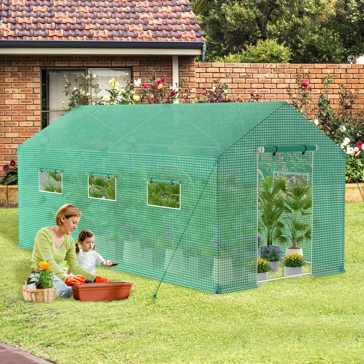 Kasfolie – Tuinkas – Broeikas – Kweekkas – Tomatenkas – 4,5x2x2 m – Stevig Plastic – Inclusief Ramen en Deur