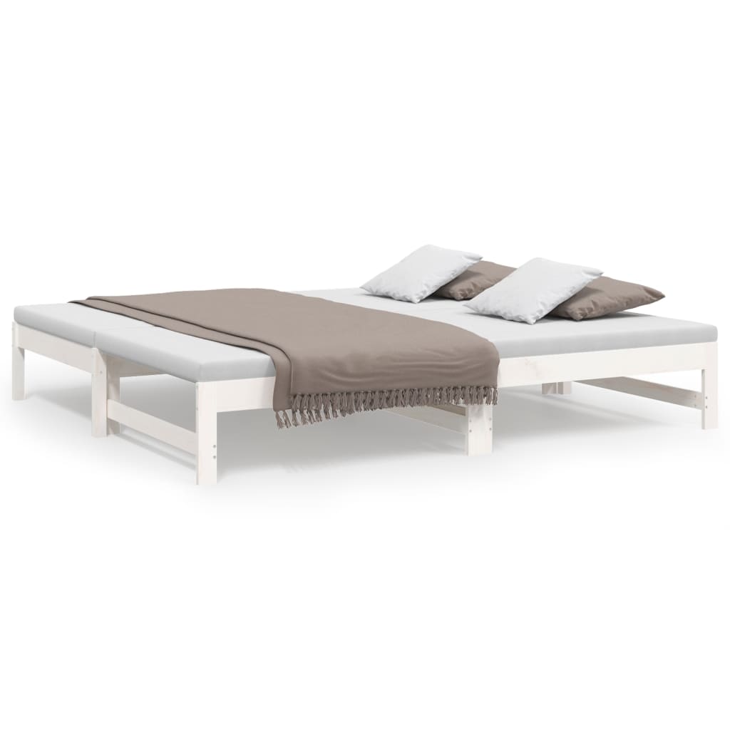 Slaapbank – Bedbank – Slaapstoel – Logeerbed – Opklapbed – Massief Dennenhout – 195,5x148x30 cm