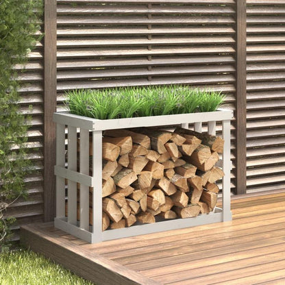 Houtopslagrek – Houtrek – Vuurhoutrek – Brandhoutrek – Houthouder – Wit – Massief Dennenhout – 108x52x74 cm – Geschikt Binnen en Buiten
