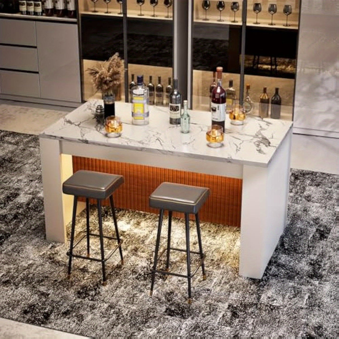 Eettafel – Keukentafel – Dinertafel – Tafel – Tafeltje – Wit Nepmarmer – 160x80x80 cm – Geschikt voor 6-8 Personen