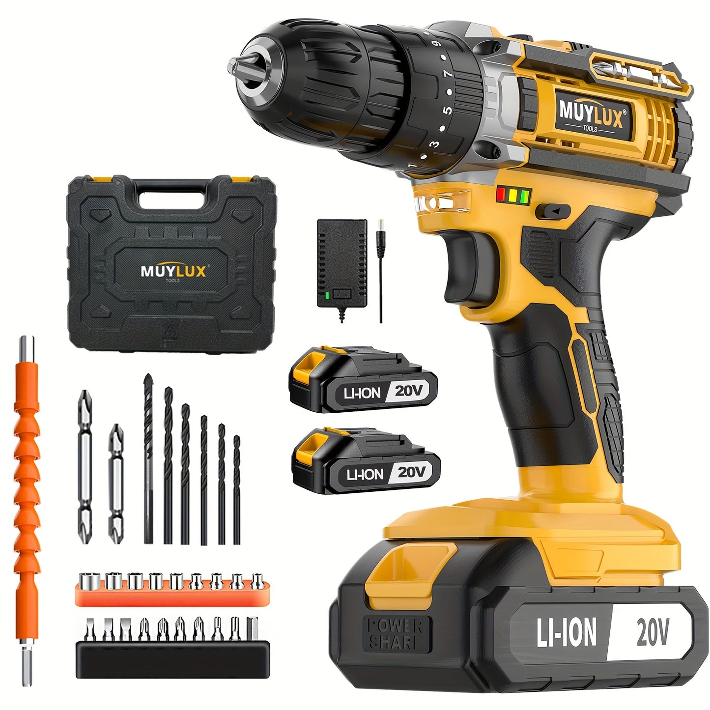 Accuboormachine – Boorhamer – Schroefmachine – Accuboor – Klopboormachine – Set Met 2x 2.0Ah Batterijen – Lichtgewicht En Draadloos