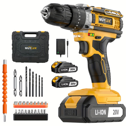 Accuboormachine – Boorhamer – Schroefmachine – Accuboor – Klopboormachine – Set Met 2x 2.0Ah Batterijen – Lichtgewicht En Draadloos