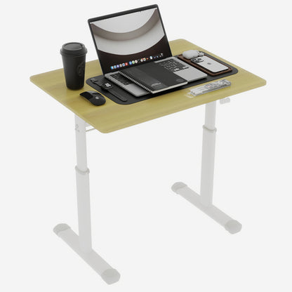 Verstelbaar Bureau – Zit- Sta Bureau – Werkplek Tafel – Studie Bureau – Compact Bureau – Handmatig Verstelbaar – Houten Blad 60x80 cm