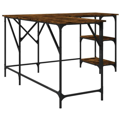 Bureau – Werkplek – Bureautafel – Computerbureau – Schrijftafel – Compact Modern Design – Rook Eiken MDF Constructie