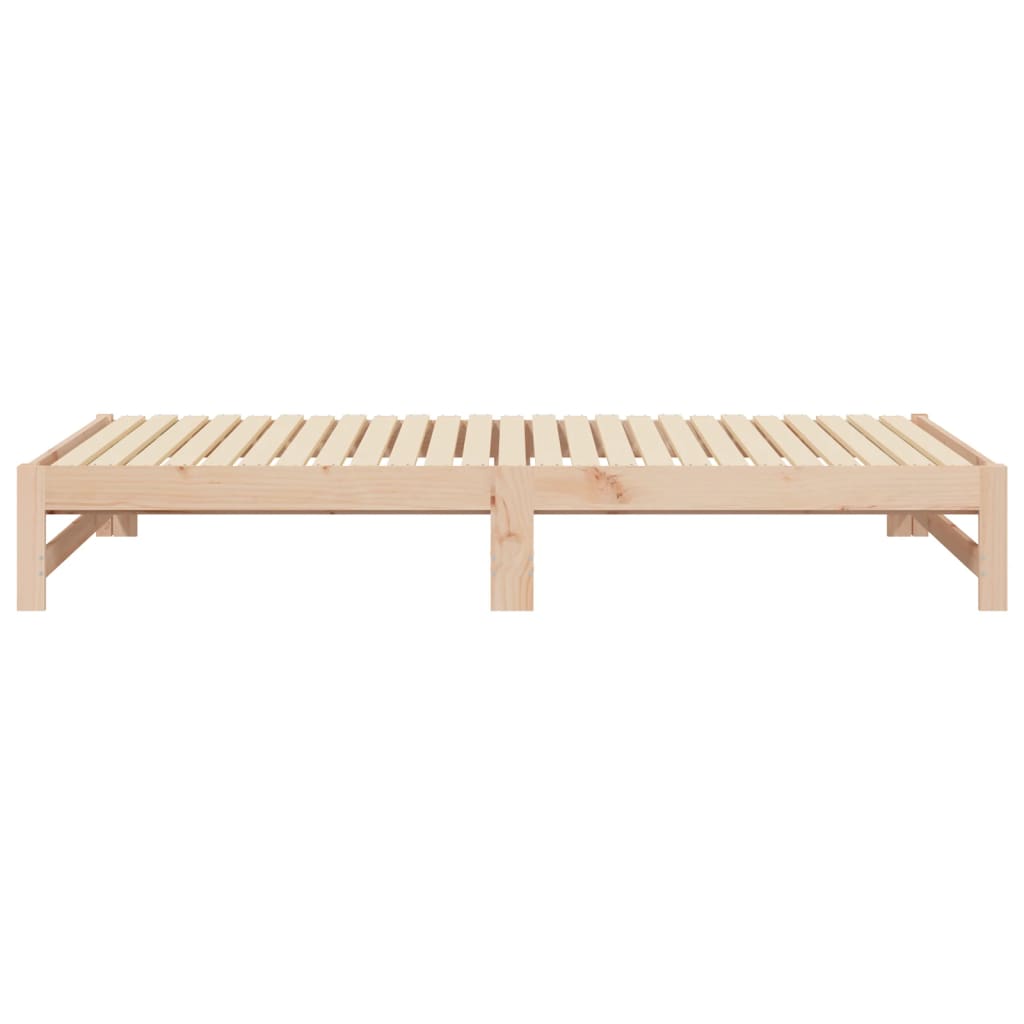 Bedbank – Slaapbank – Logeerbed – Bedbank Met Lade – Bedbank Voor Kleine Ruimte – Massief Dennenhout – Lattenbodem – 205,5x158x30 cm