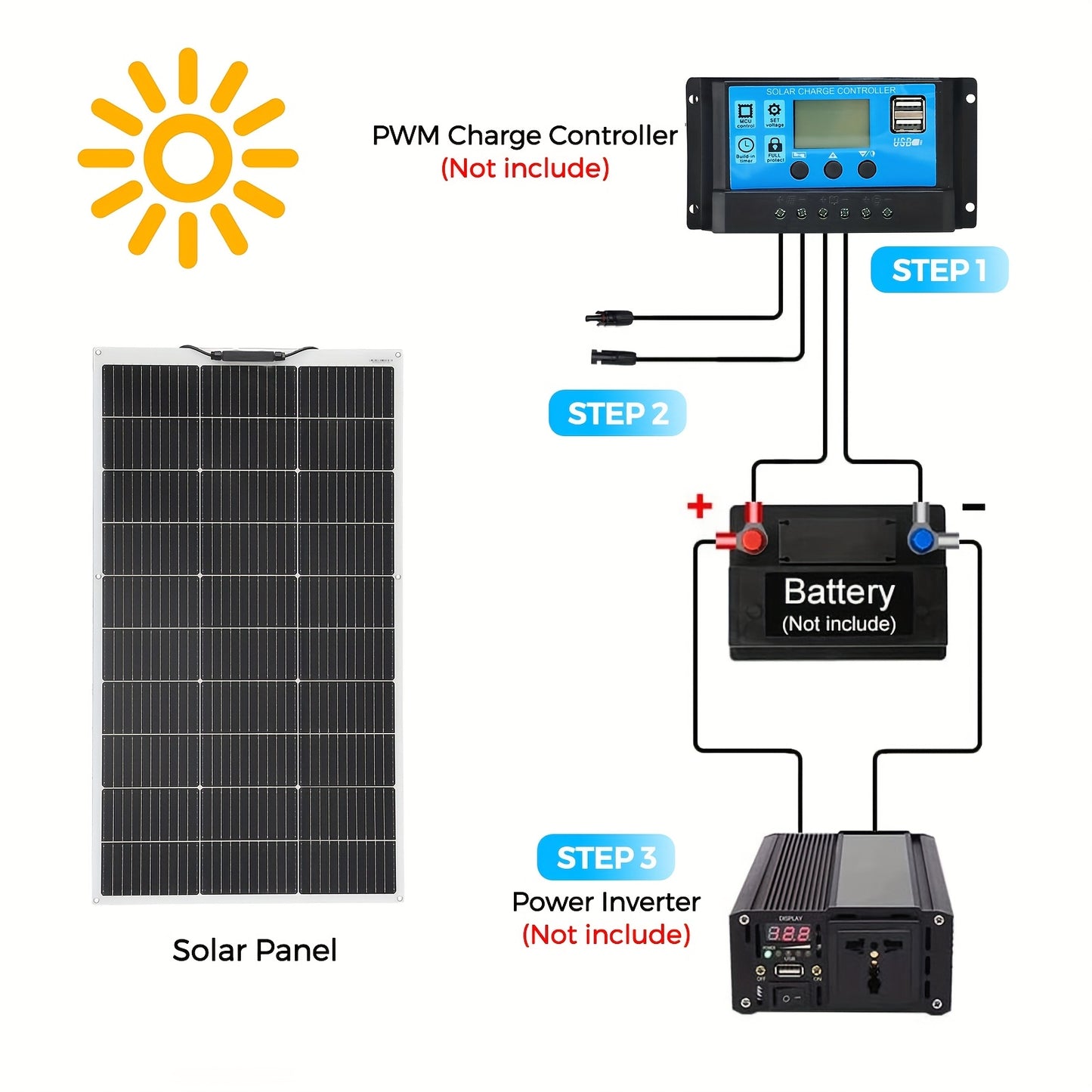 Zonnepanelen Kit – Zonnepaneel Set – Solar Kit – Flexibel Zonnepaneel – Off-Grid Zonnepaneel – 500W Vermogen – Monokristallijn, Lichtgewicht & Waterdicht