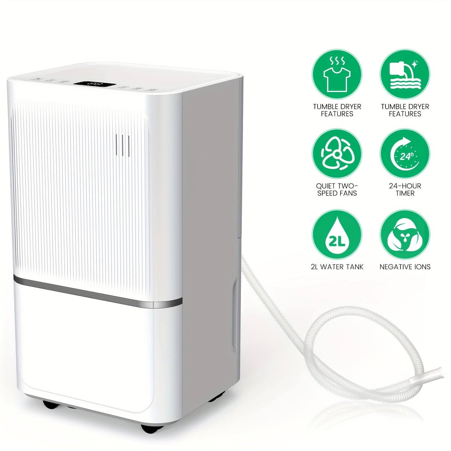 Luchtontvochtiger – Ontvochtiger – Dehumidifier – Vochtvreter – Vochtopnemer – 14L per dag – Wifi & Digitaal Vochtigheidsdisplay