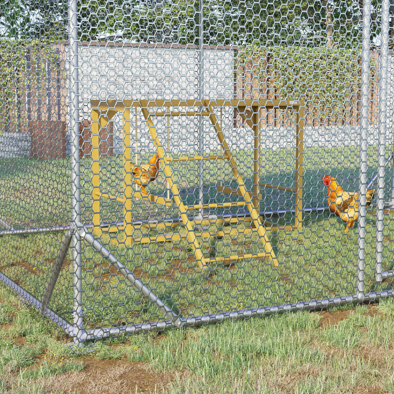 pawHut Large Outdoor/ Heavy-Duty Natural Wood Chicken Coop Play with Swings & Ladder - Multi-Level Climbing Frame for 3-4 Hens, Poultry Pen Accessory (Assembly Required) for backyard Chickens, Coop & Farm Use)