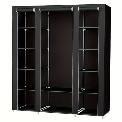 Kledingkast – Garderobekast – Opbergkast – Kleerkast – Driedeurige Kast – Stevig Met Metalen Frame – Ruime Opbergruimte 134x43x172 cm