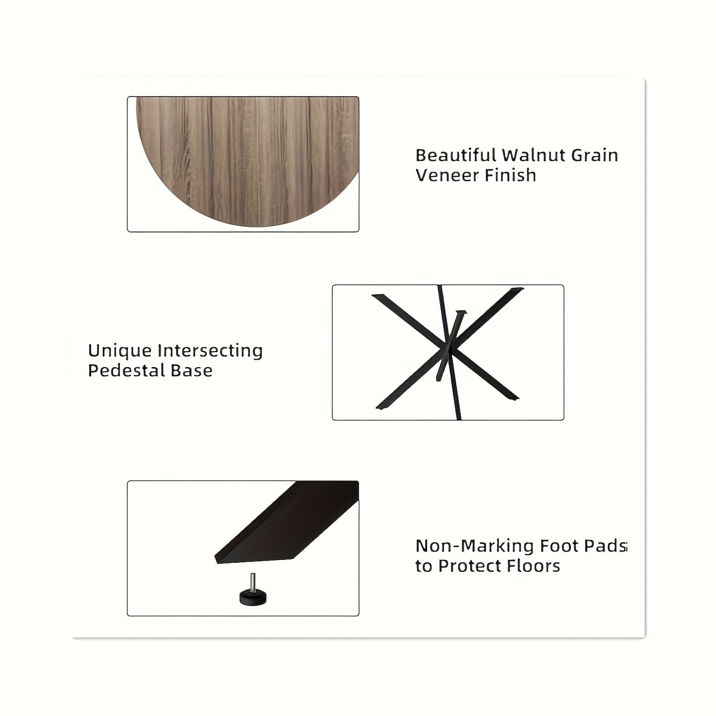 Ronde Houten Eettafel – Ronde Tafel – Eettafel – Vergadertafel – Koffietafel – X-Vormig Metalen Onderstel – Diameter 120 cm – Bruin Hout