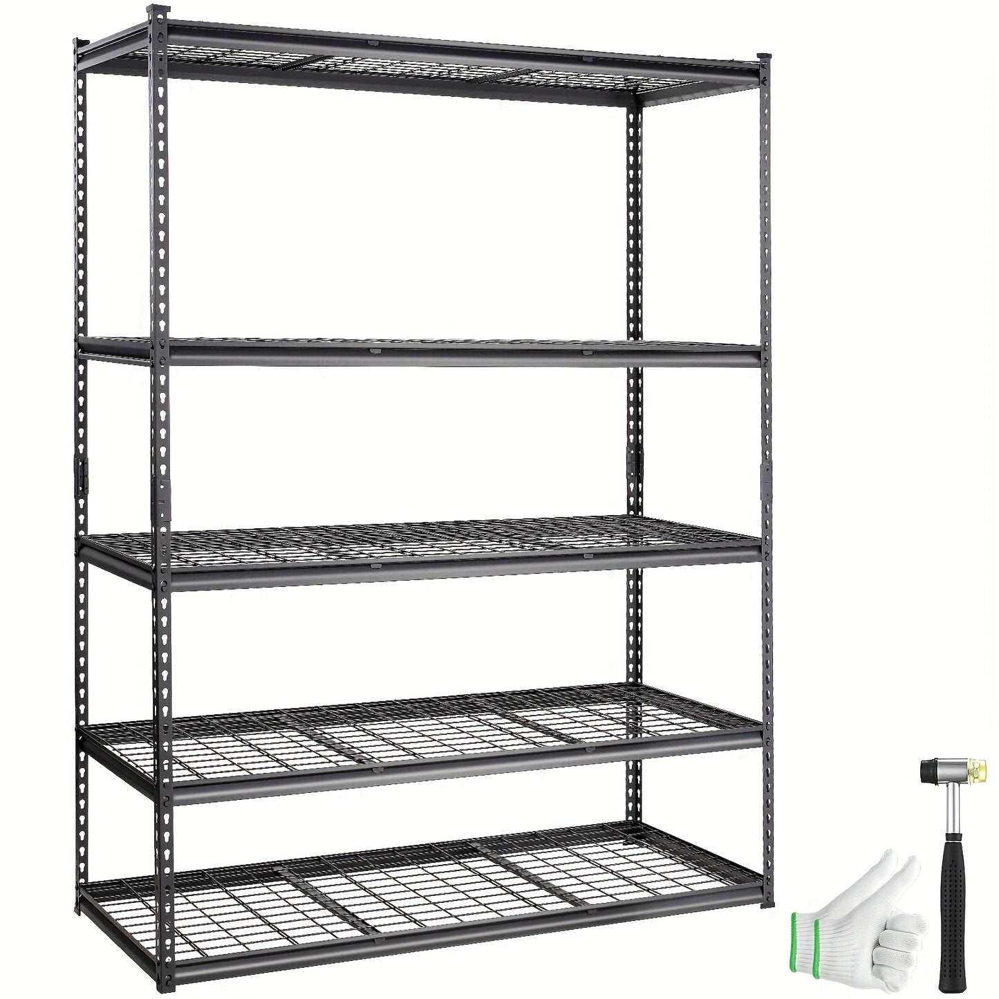 L-vormige Metalen Wandplank – Hoekplank – Wandrek – Opbergplank – Stelling – Stevig Metaal – 152,4 x 60,96 x 198,12 cm