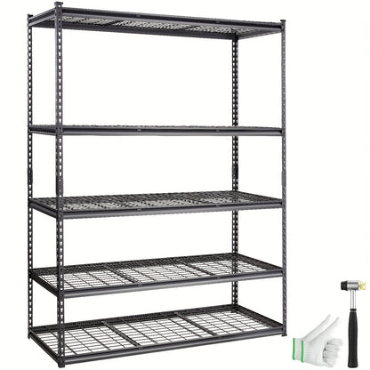 L-vormige Metalen Wandplank – Hoekplank – Wandrek – Opbergplank – Stelling – Stevig Metaal – 152,4 x 60,96 x 198,12 cm
