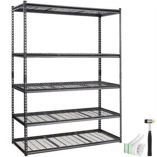 L-vormige Metalen Wandplank – Hoekplank – Wandrek – Opbergplank – Stelling – Stevig Metaal – 152,4 x 60,96 x 198,12 cm