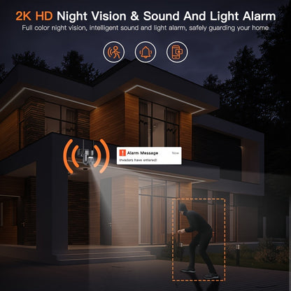 Beveiligingscamera – Camerabewaking – Buitencamera – IP-camera – Bewakingscamera – 2K HD Resolutie – Zonnepaneel Met Draadloze Oplaadfunctie